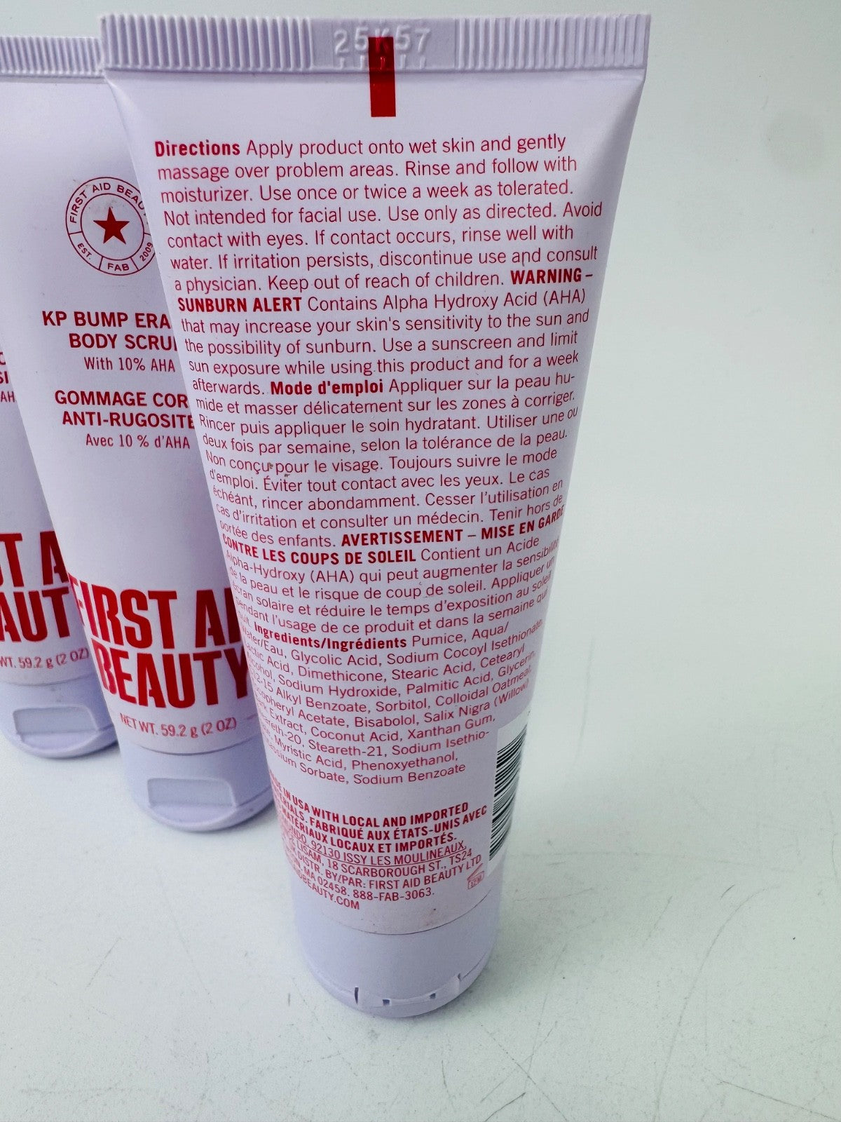 First Aid Beauty KP Bump Eraser Body Scrub with 10% AHA 2oz -3 Pack