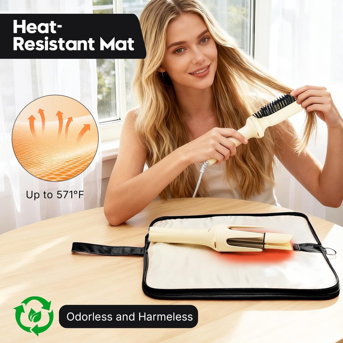Heat-Resistant Travel Hair Tool Organizer Bag for Curling Iron & Flat Iron