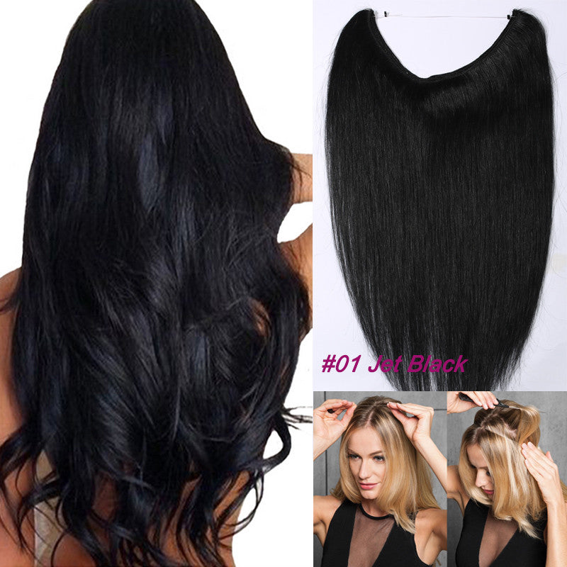 Remy Human Hair Extensions Headband Weft - Invisible Wire In Hairpiece