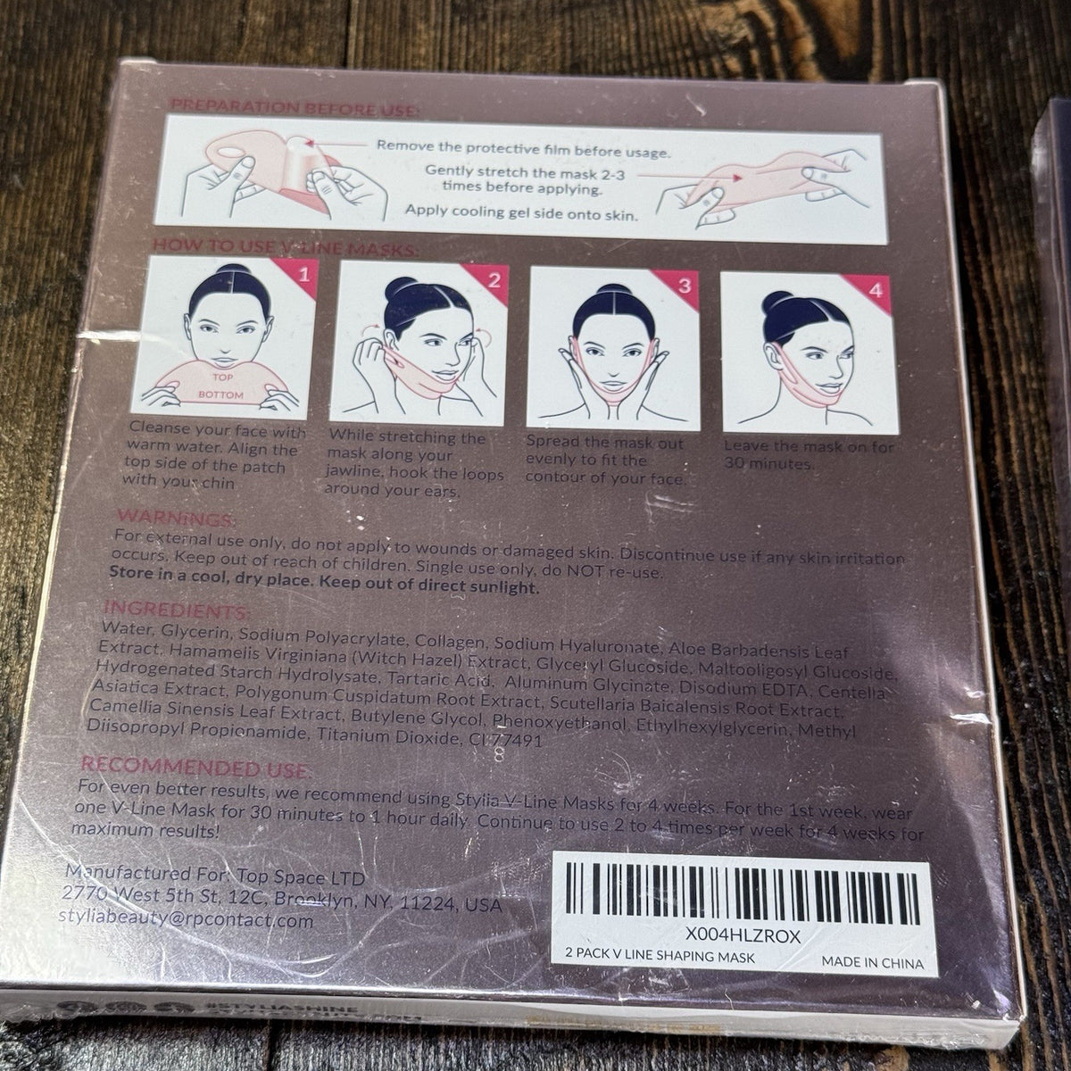 V-Line Lifting Collagen Face Mask with Hyaluronic Acid & Aloe – 4 Pack