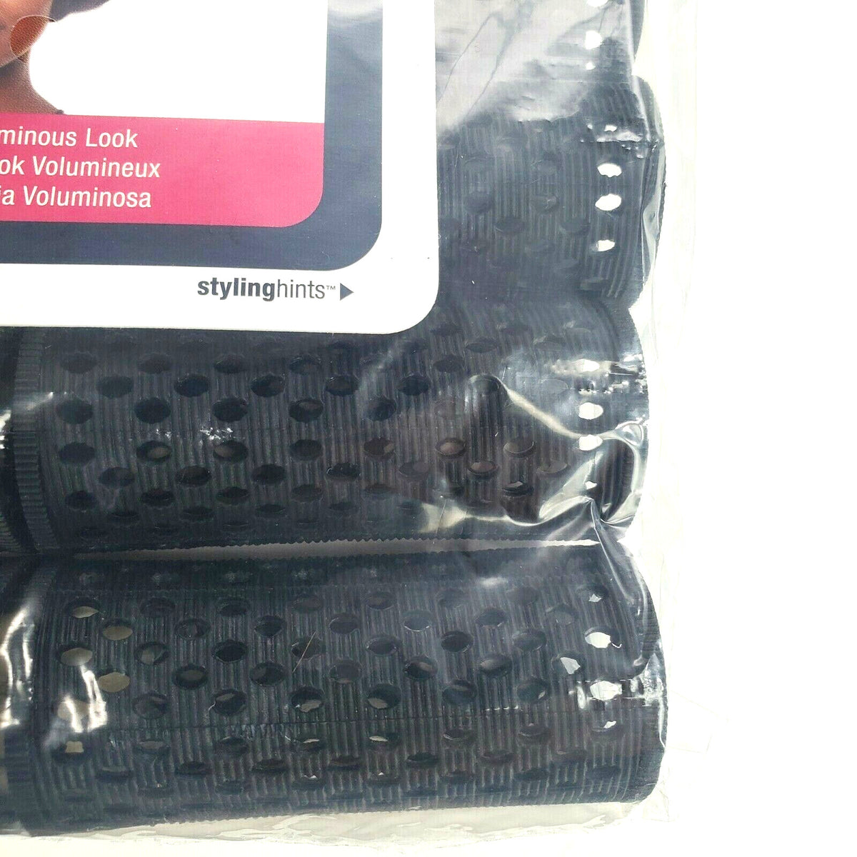 Women's Mesh Hair Rollers Set 10 Pieces for Voluminous Hair - Black