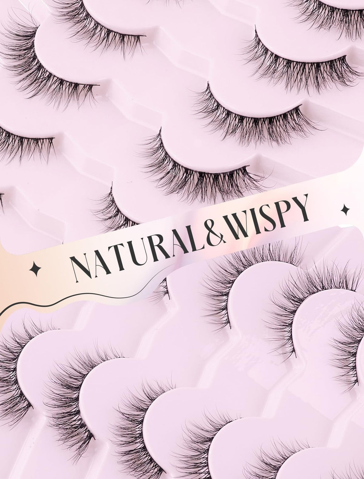 Natural Mink Eyelashes 7 Pairs - Light, Soft, Cruelty-Free Faux Lashes