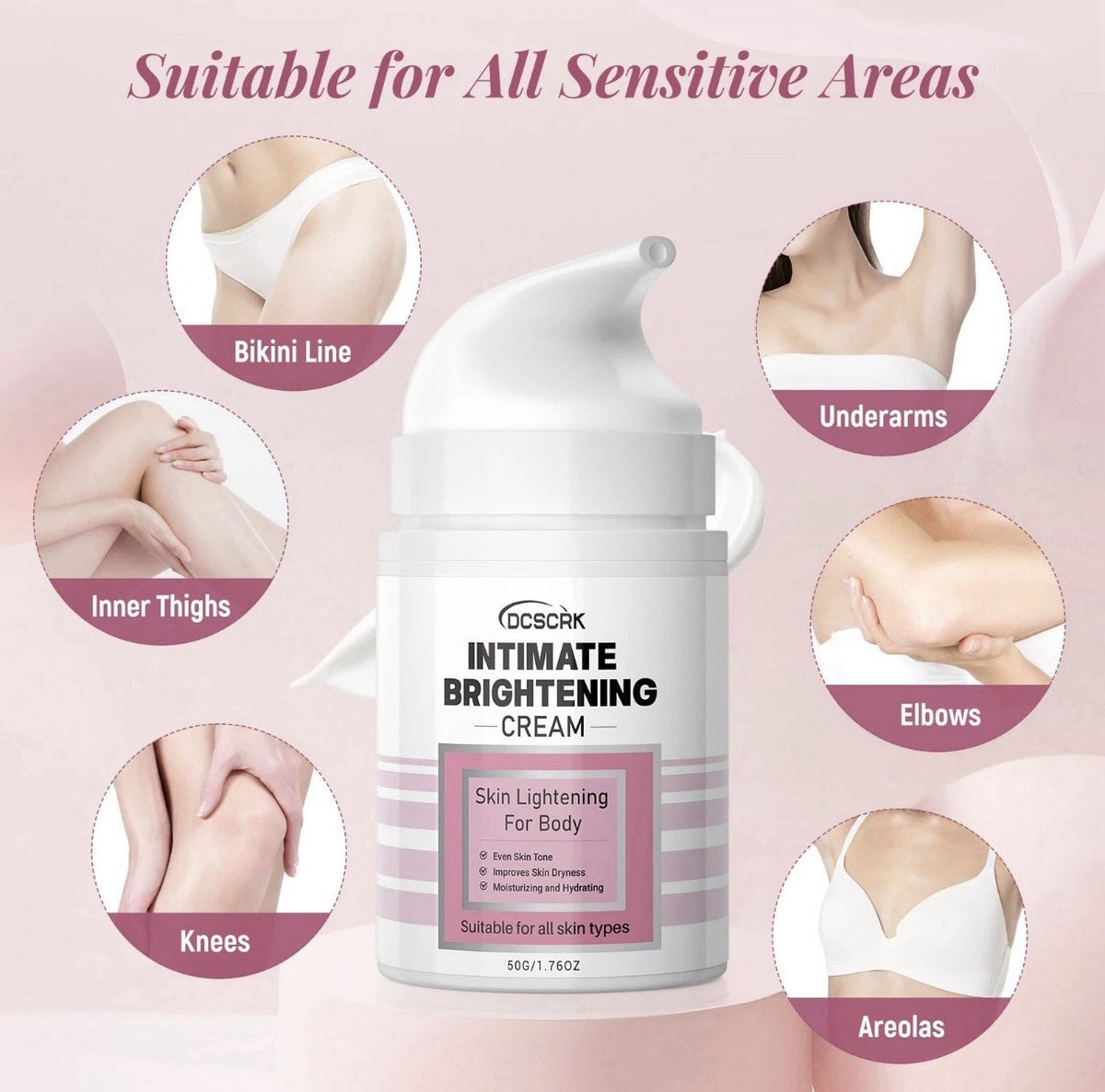 Skin Lightening Cream for Intimate Area Dark Spot Removal - Whitening Body Cream