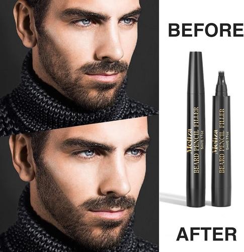 Beard Pencil Filler, Meliza Pen, Waterproof & Sweat Proof Color Brown