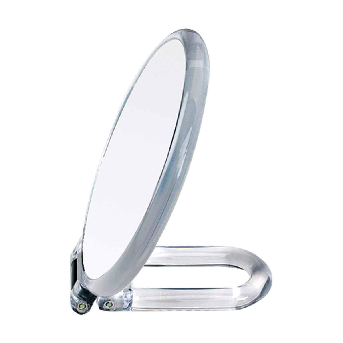 Folding 2-Sided Hand Mirror with 10X Magnification - Travel Compact Clear