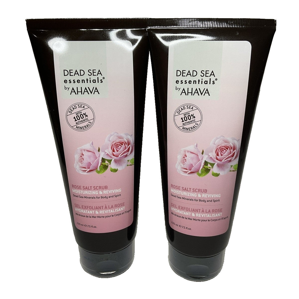 Lot of 2 AHAVA Dead Sea Essentials Rose Salt Scrub 7.5 oz Each Sealed