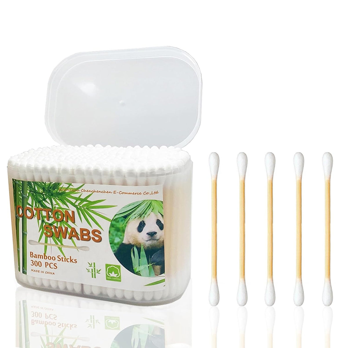 Eco-Friendly Wooden Cotton Swabs Double Tips Pack of 900 Ear Cleaning Sticks