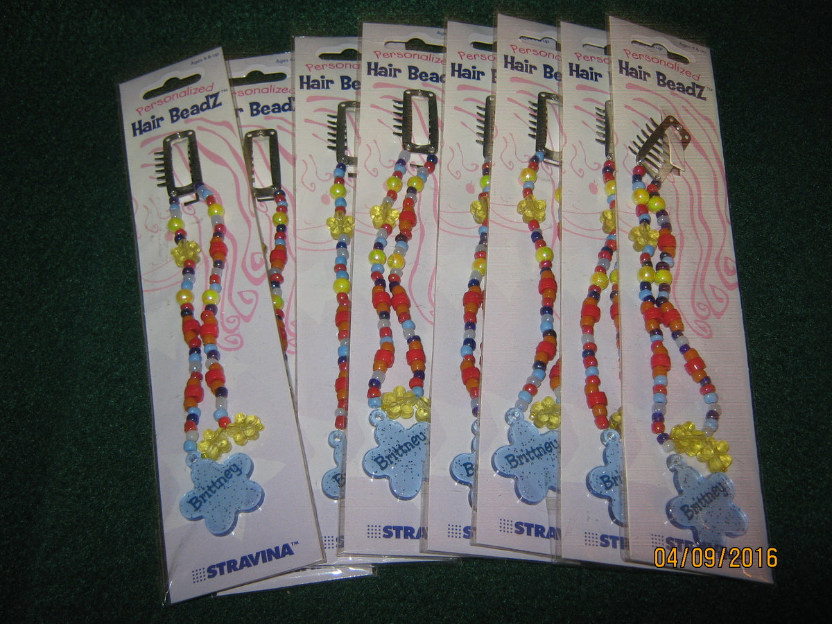 (20) Hair Beads "BRITTNEY" "BLUE" Stravina / Beadz Children 4 &Up