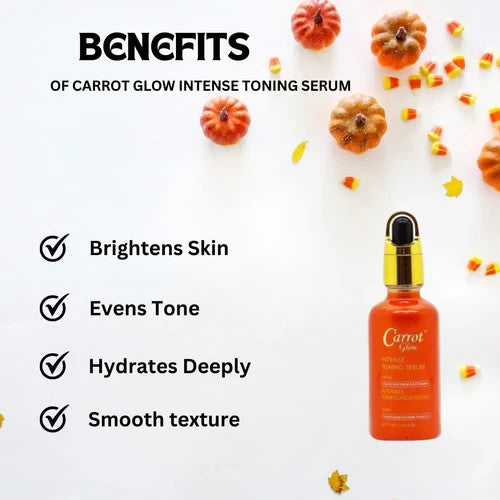 Carrot Glow Intense Skin Toning Serum with Vitamin A, K & E - 1.6 oz