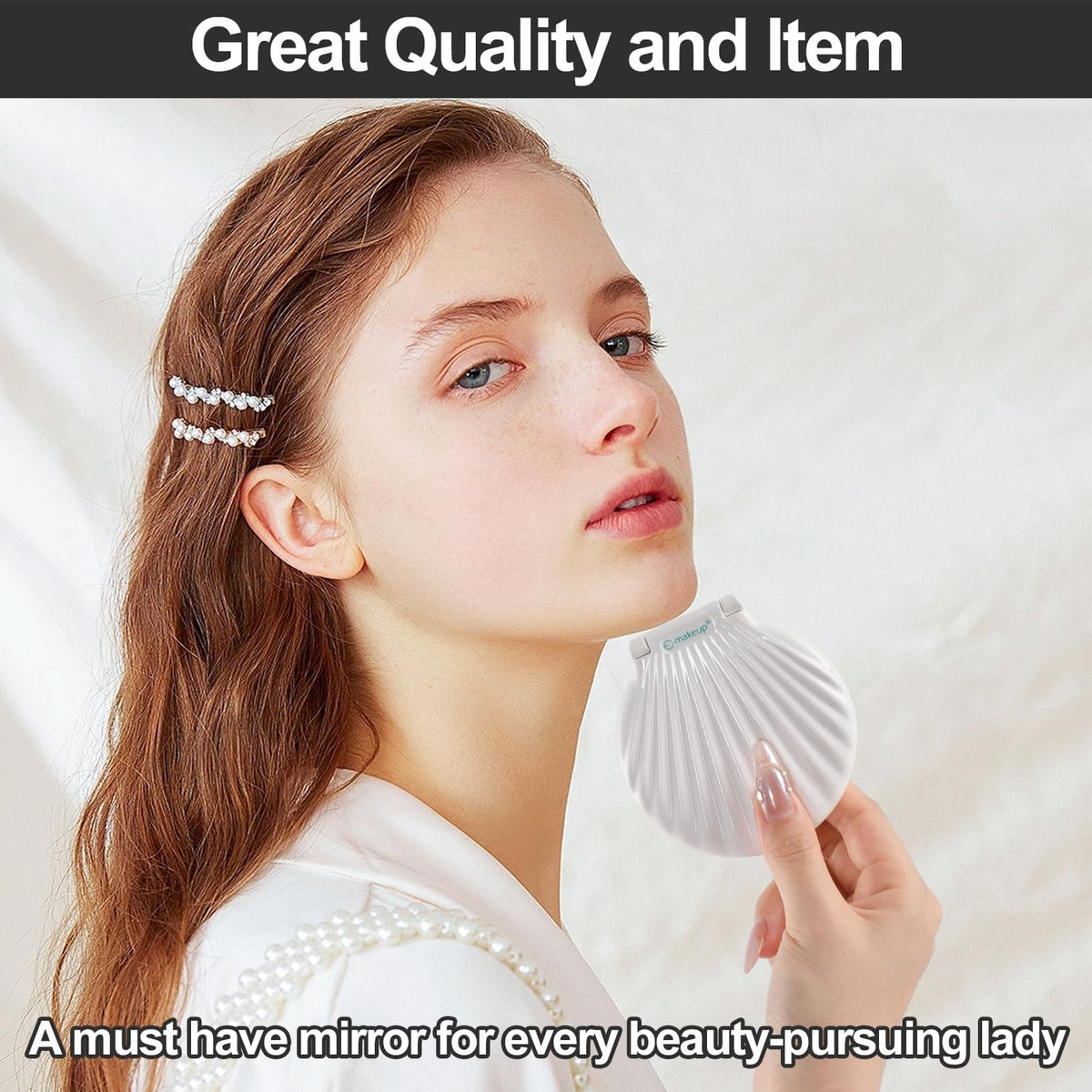 Portable 3.5 Inch Double-Sided Makeup Mirror with LED Lights - 10X Magnification