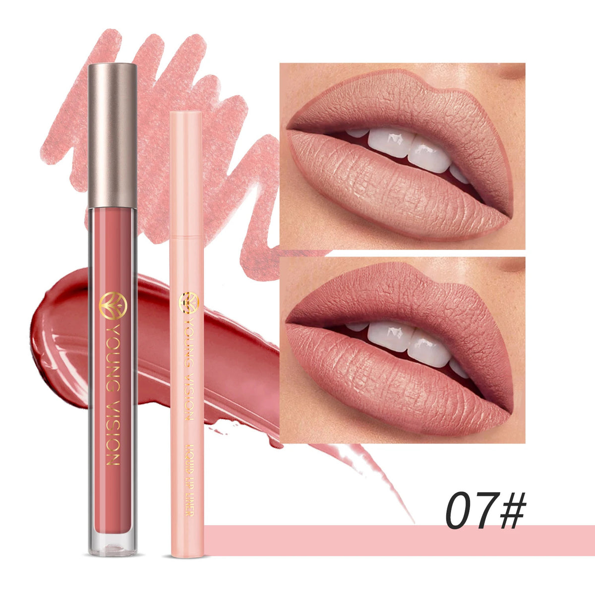 Lip Gloss Lip Liner Set Waterproof Non-Stick Moisturizing Makeup Kit