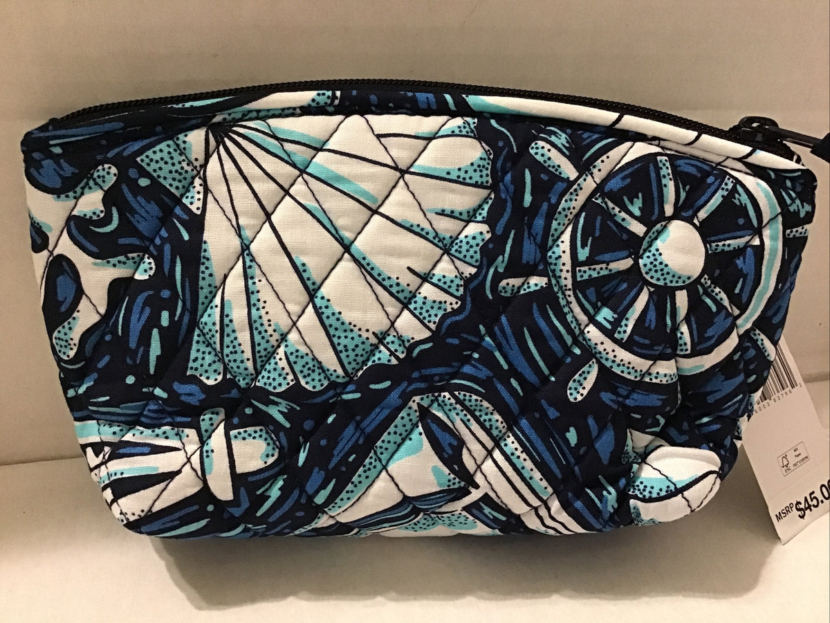 Vera Bradley Compact Travel Cosmetic Bag - Shore Enough Pattern, NWT