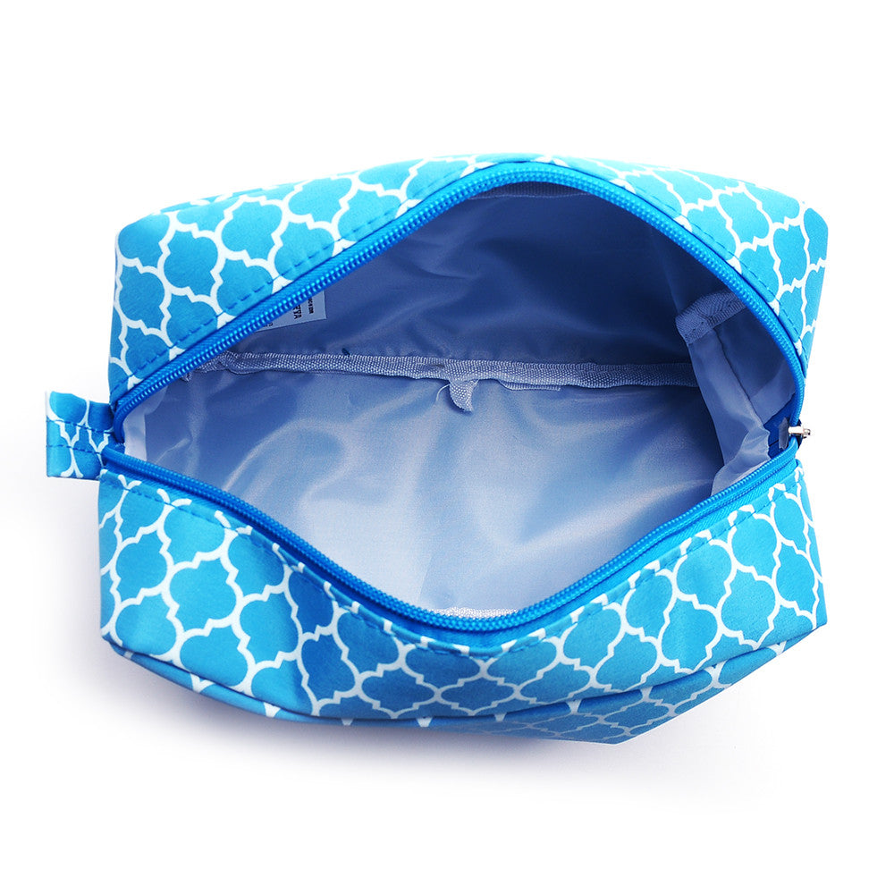 Turquoise Microfiber Cosmetic Tote Makeup Bag Travel Organizer