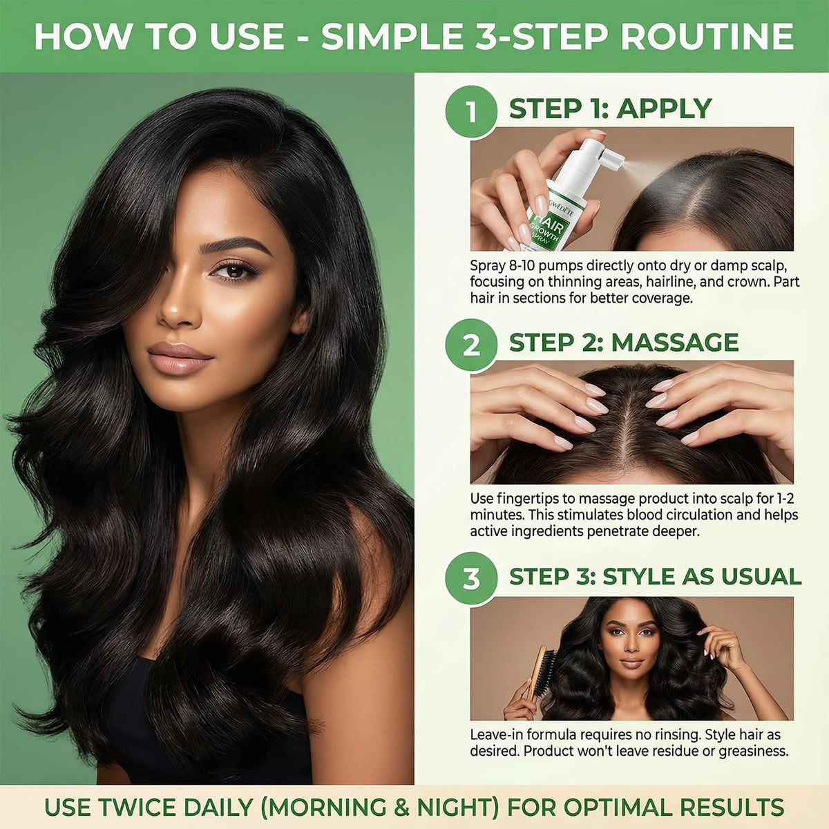Rosemary & Rice Water Hair Growth Spray with Biotin & Caffeine