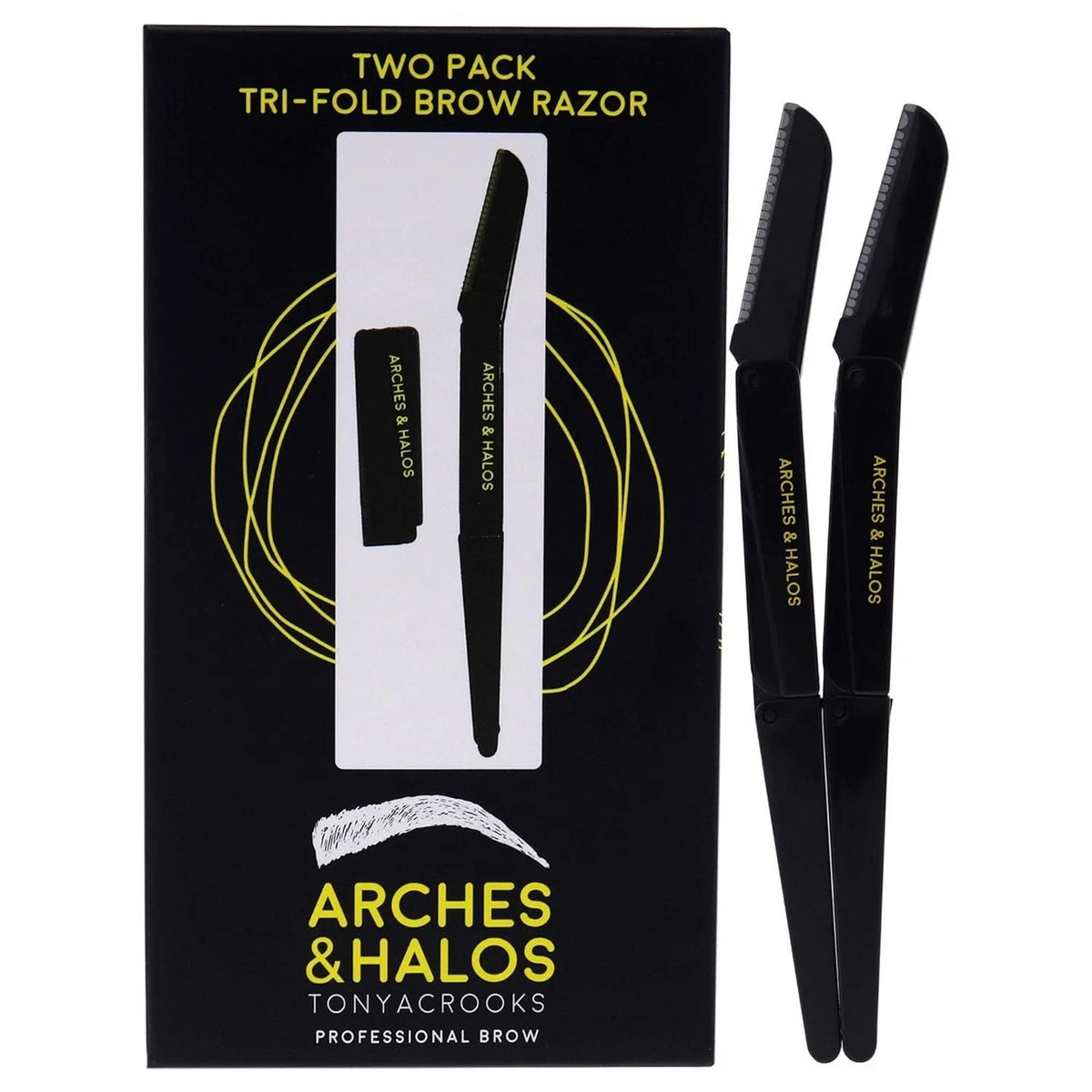 Tri-Fold Brow Razor Two Pack for Unwanted Hair Removal - Facial & Eyebrow Shaving