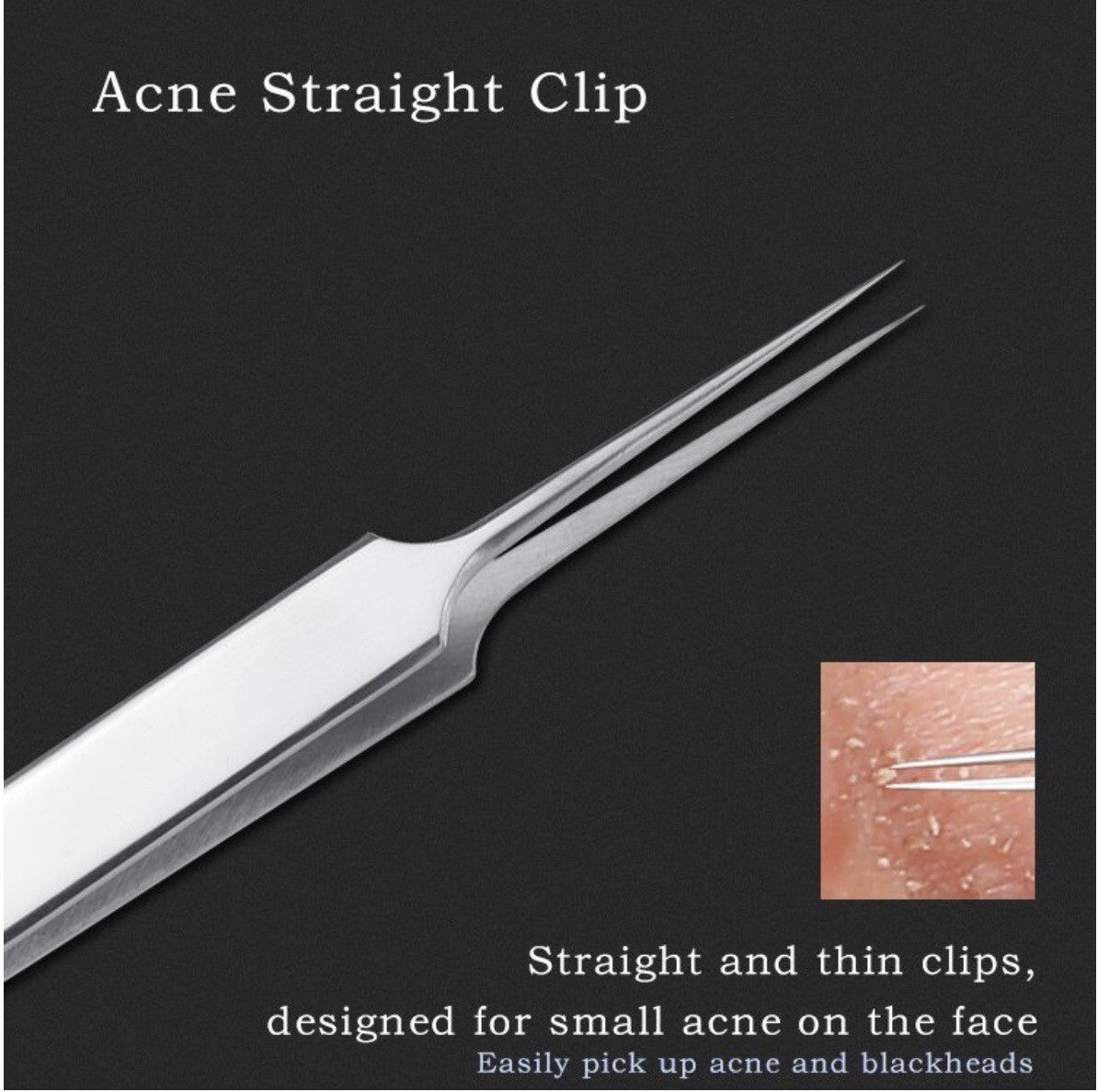3Pcs Acne Pimple Blackhead Remover Tweezers Set - Facial Skin Care Tools