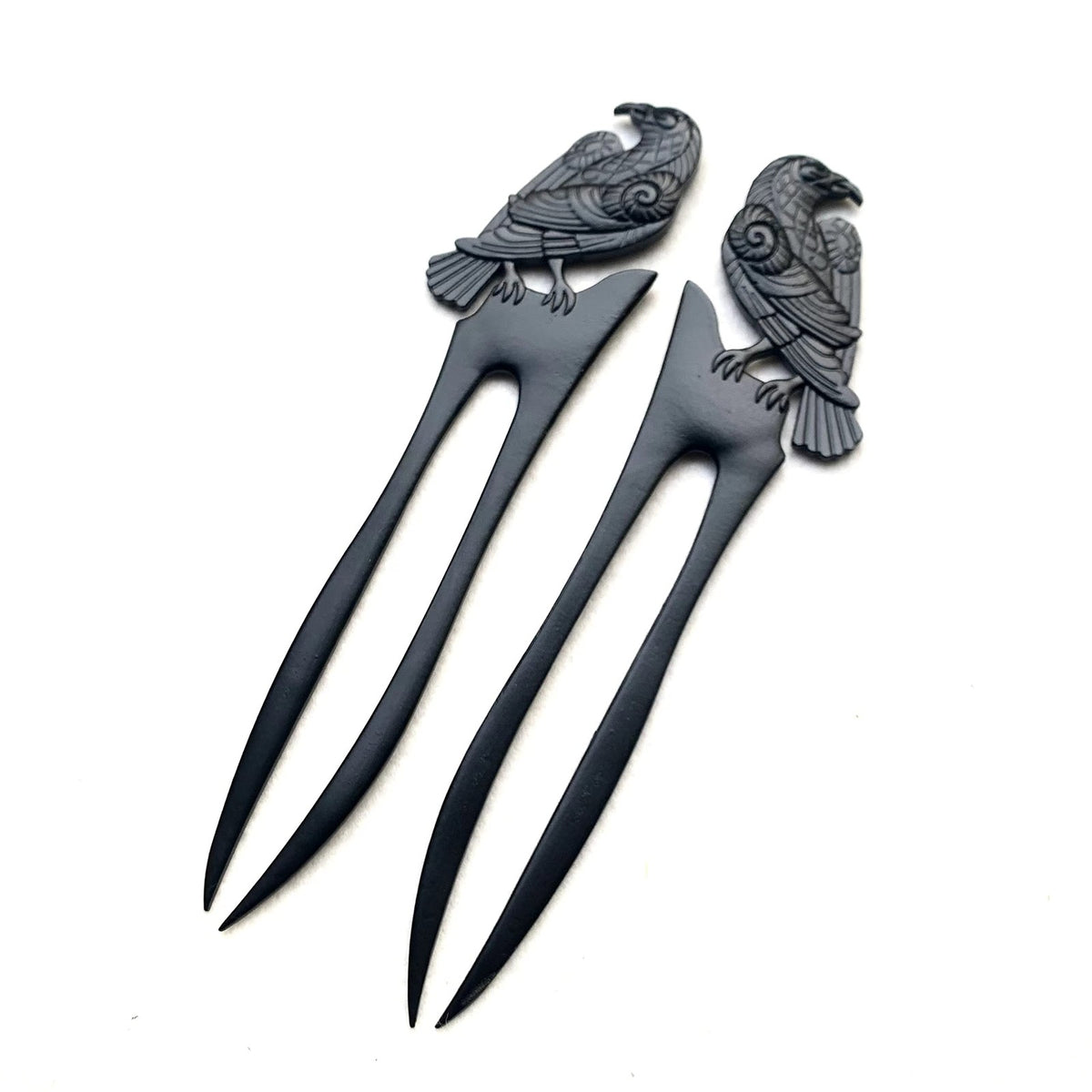 2pcs Viking Raven Prong Hair Fork Styling Pins 1 Count (Pack of 2),