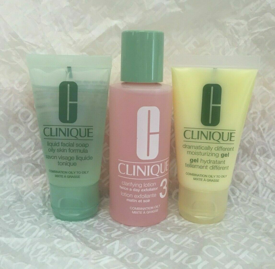 Oily Skin 3-Step Skincare Set with Facial Soap, Clarifying Lotion & Moisturizing Gel