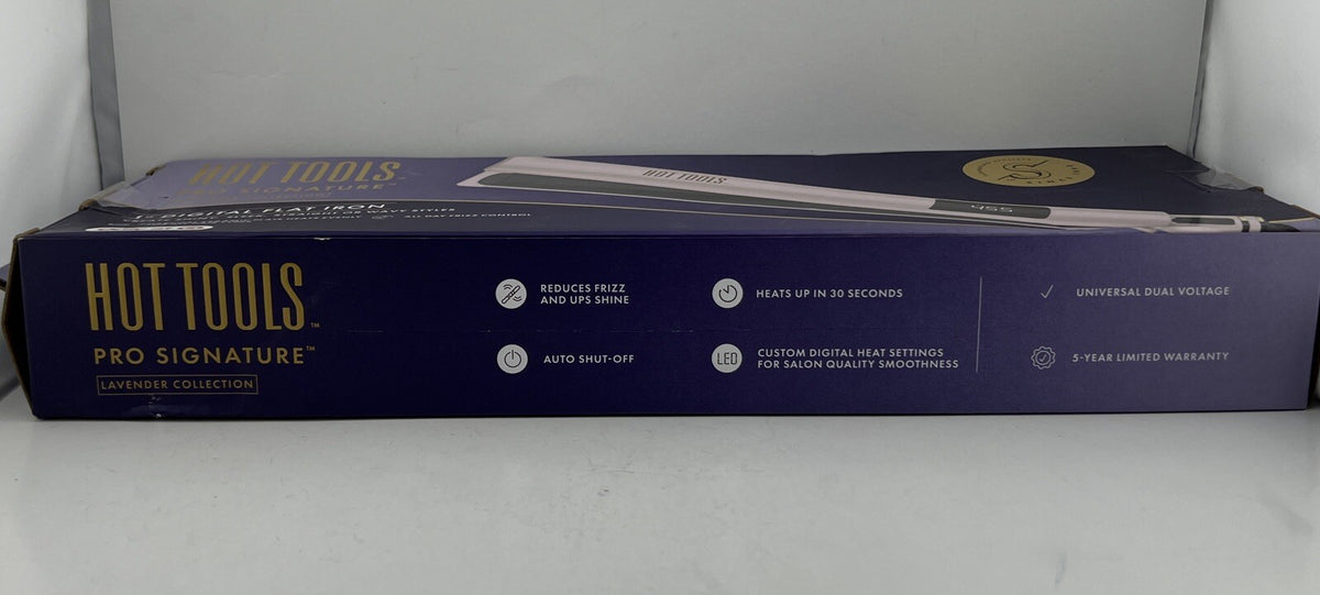 Flat Hair Iron 1 Inch with LED Display for Smooth Styling - Lavender