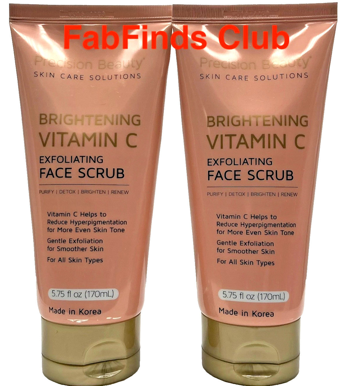 2x Precision Beauty Brightening Vitamin C Exfoliating Face Scrub