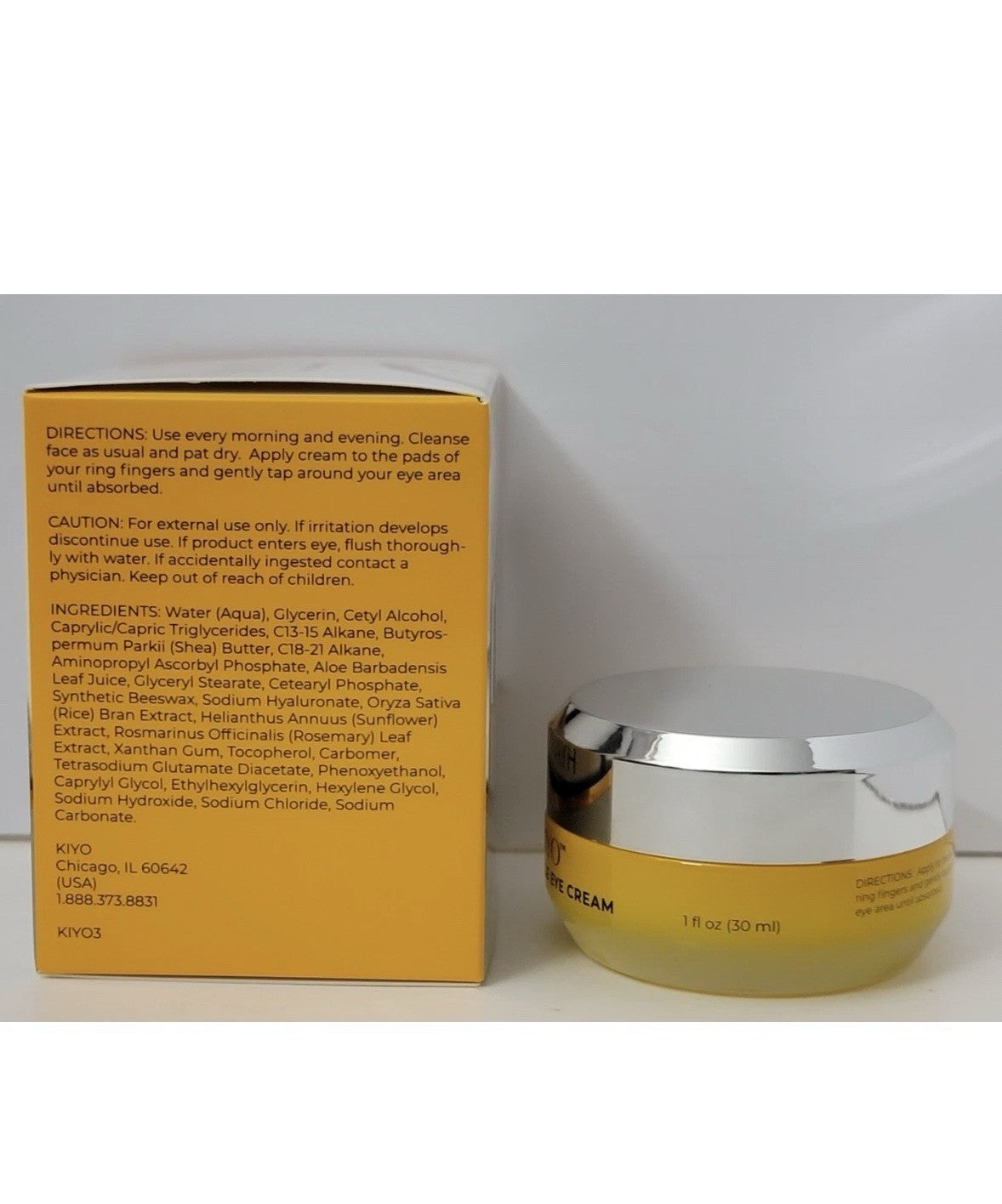 Kiyo Vitamin C Hyaluronic Eye Cream for Dark Circles - 1 oz / 30 ml