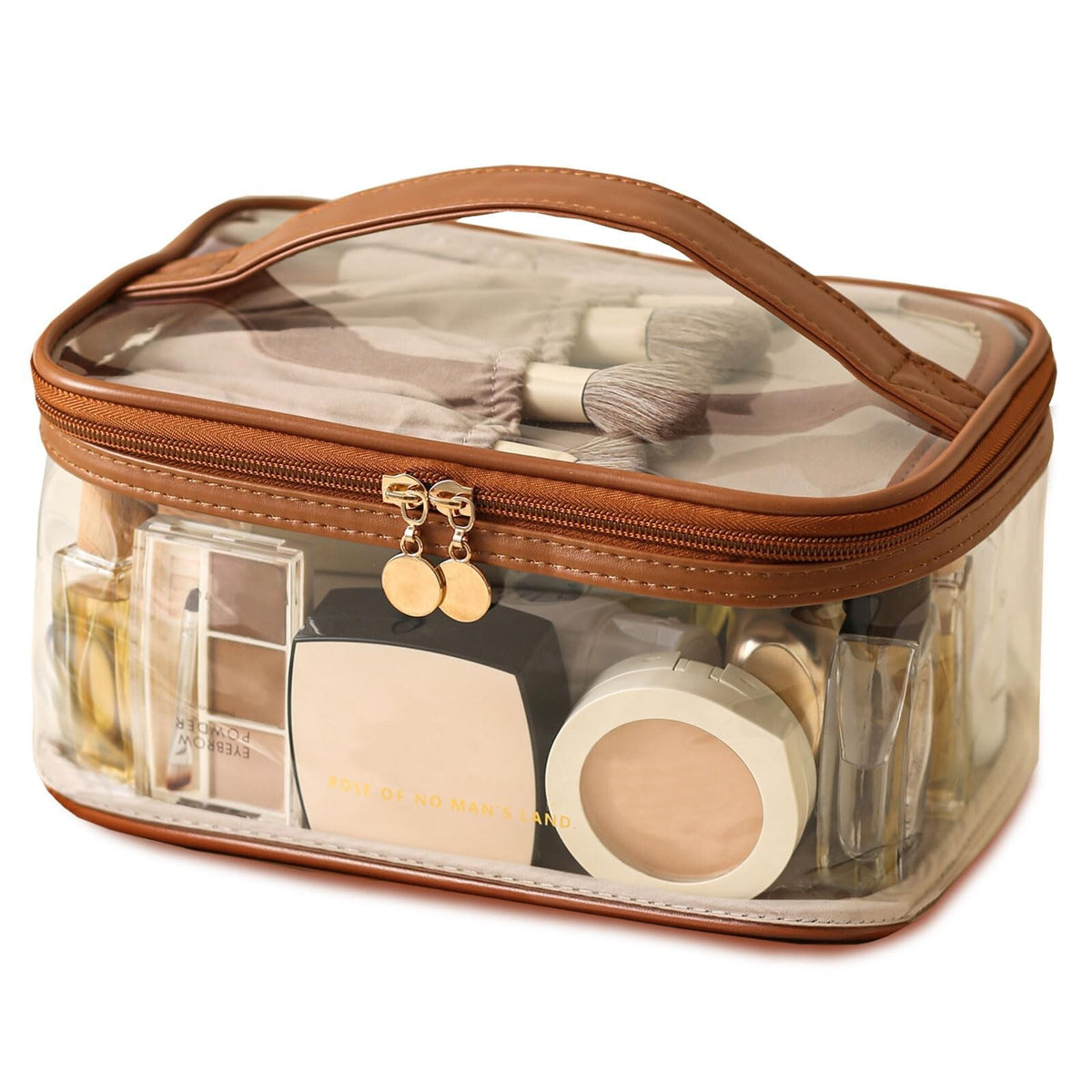 Large Clear Travel Cosmetic Bag Waterproof Makeup Organizer with Handle