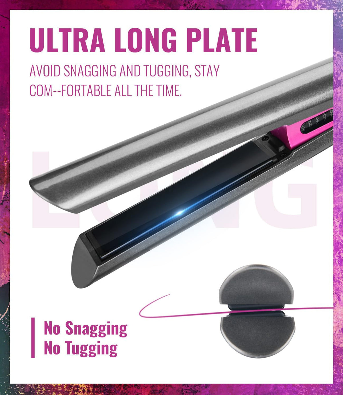 Ceramic Hair Straightener & Curling Iron 1 Inch Flat Iron with Digital Temp Control