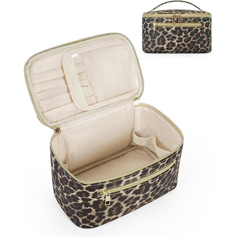 Travel Makeup Organizer Case with Padded Interior and Clear Cover - Women Gift
