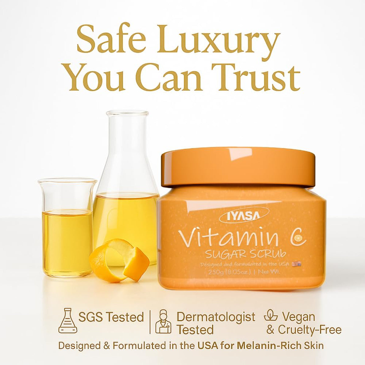 Vitamin C Body Scrub Exfoliating Sugar for Dark Spots Dull Skin 17.9