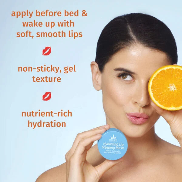 Hydrating Lip Sleeping Mask with SPF 15 - Citrus Flavor, Vegan, 0.70 oz