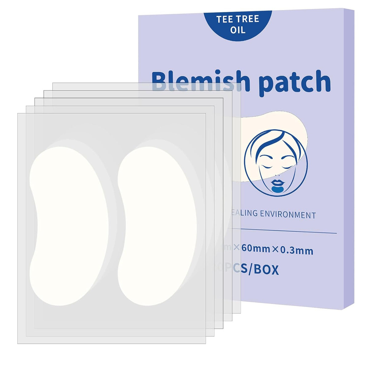 Large Hydrocolloid Chin Zit Patches - 20 Count Contoured Blemish Cover