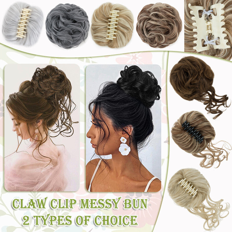 Messy Bun Claw Hair Clip Extensions - Curly Thick Updo Accessory