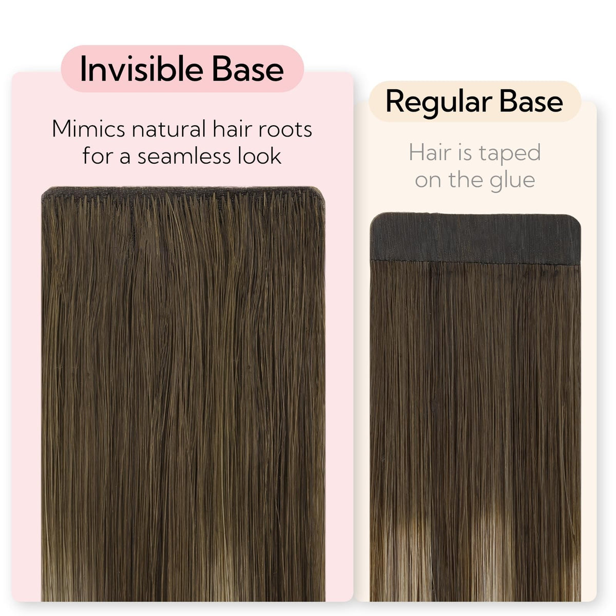 Human Hair Extensions Tape-In 16 Inch - Chocolate Brown Honey Blonde