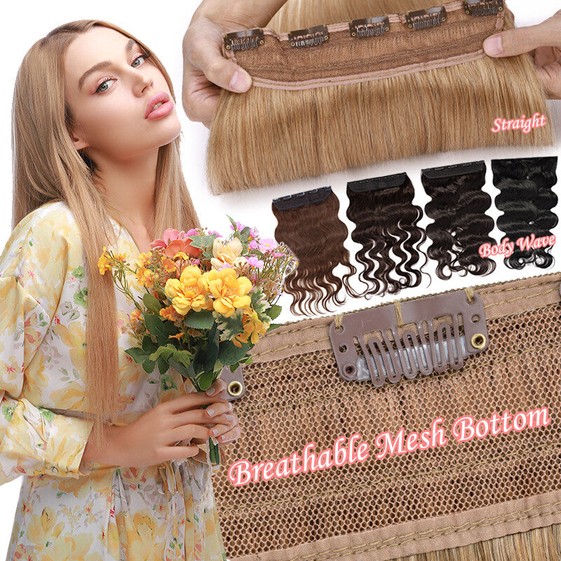 Clip-In Hair Extensions One Piece Thick 100% Remy - Full Head Highlight