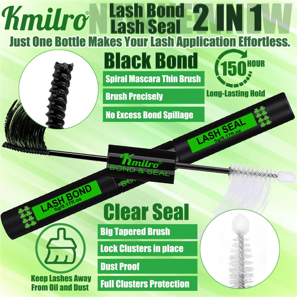 Waterproof Lash Cluster Glue Bond & Seal Hypoallergenic Eyelash Adhesive