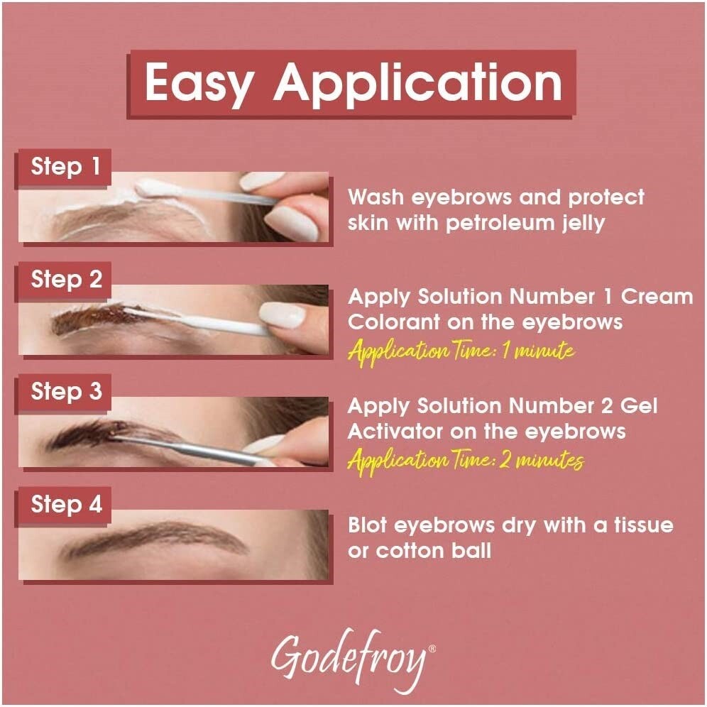 Eyebrow Tint Kit - Medium Brown, Waterproof & Quick Application