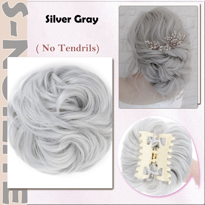 X-Large Thick Curly Claw Chignon Messy Bun Hair Extension Clips - All Colors