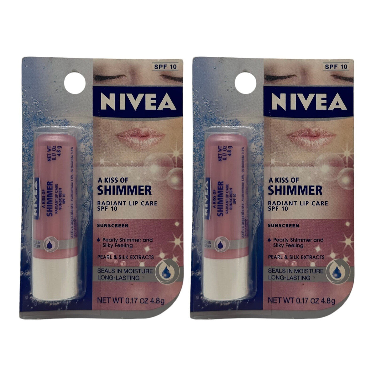 2 Pack Pearly Shimmer Lip Care - Long Lasting Moisturizer, Discontinued