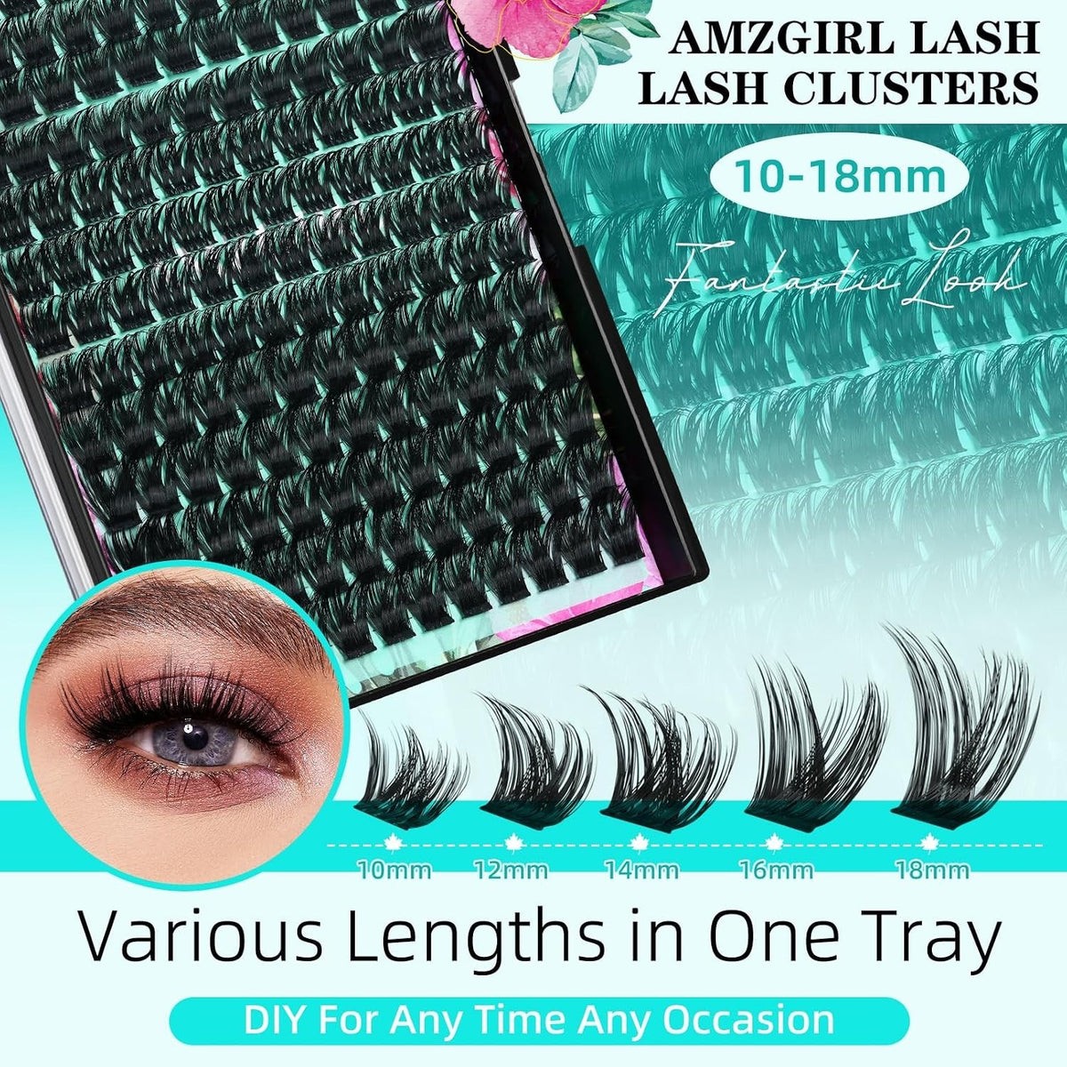 Lash Clusters Kit 168 Pcs Natural Look Waterproof Lash Extension Set
