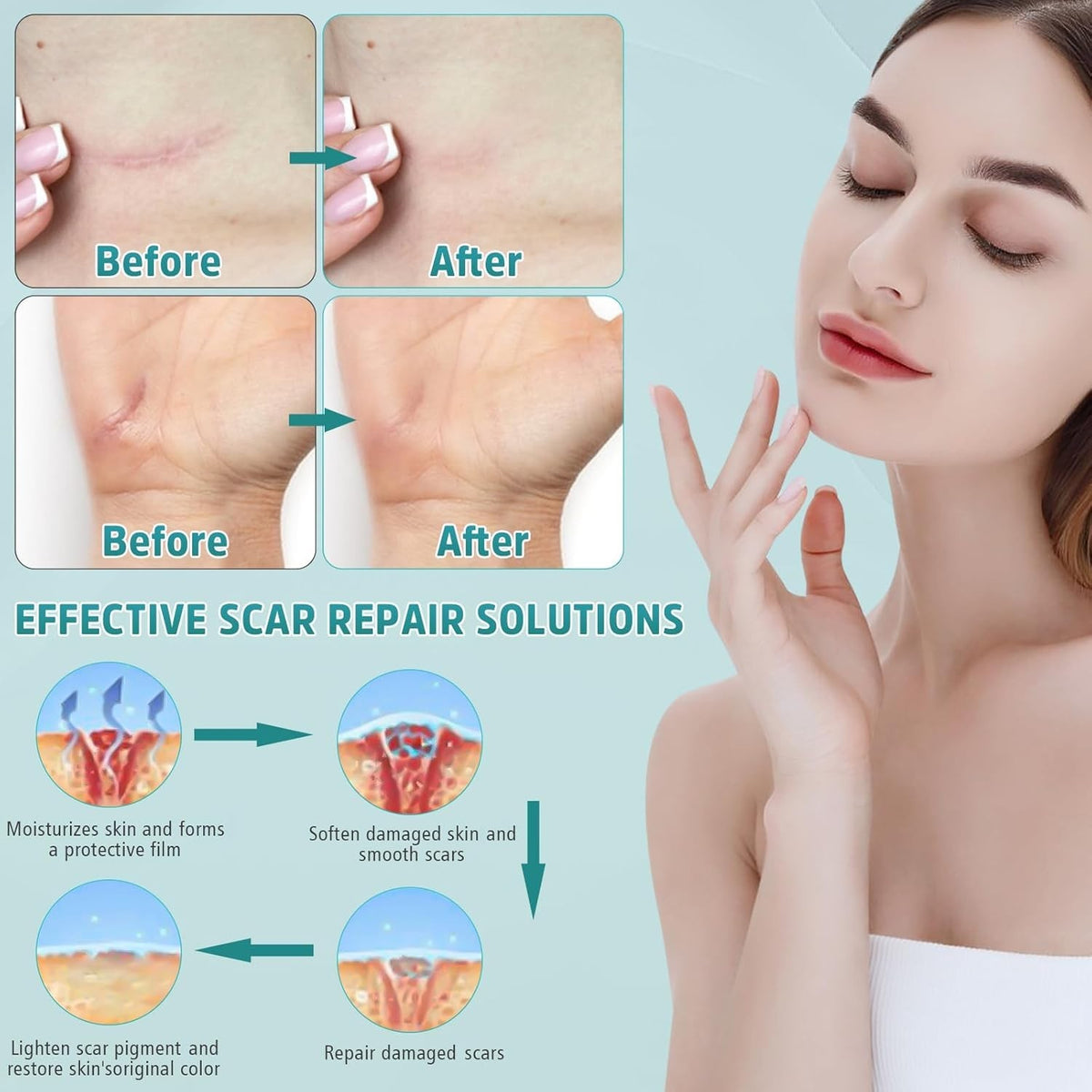 Silicone Scar Gel for Face & Body - Scar Removal & Skin Rejuvenation