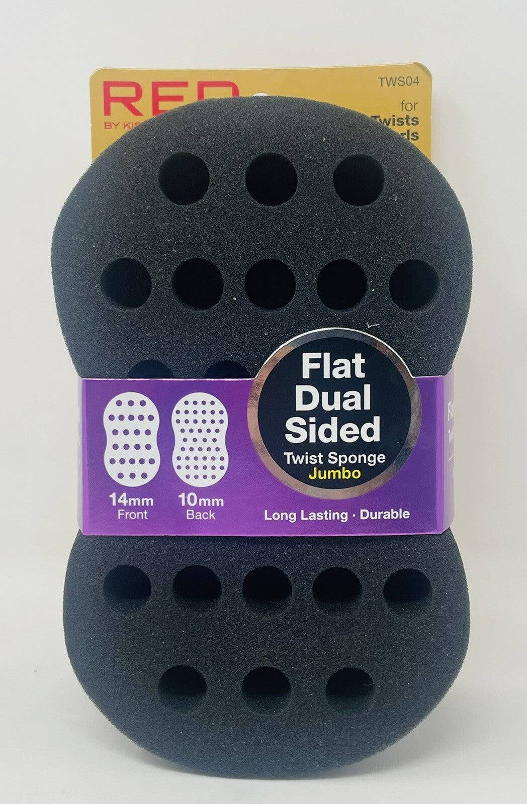Dual Flat Sided Twist Sponge - Jumbo 14mm Front & 10mm Back - TWS04