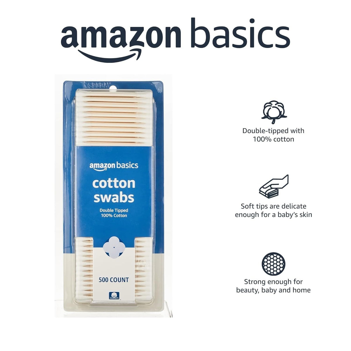 Double-Tipped Cotton Swabs for Personal Hygiene Baby Care 500 Count
