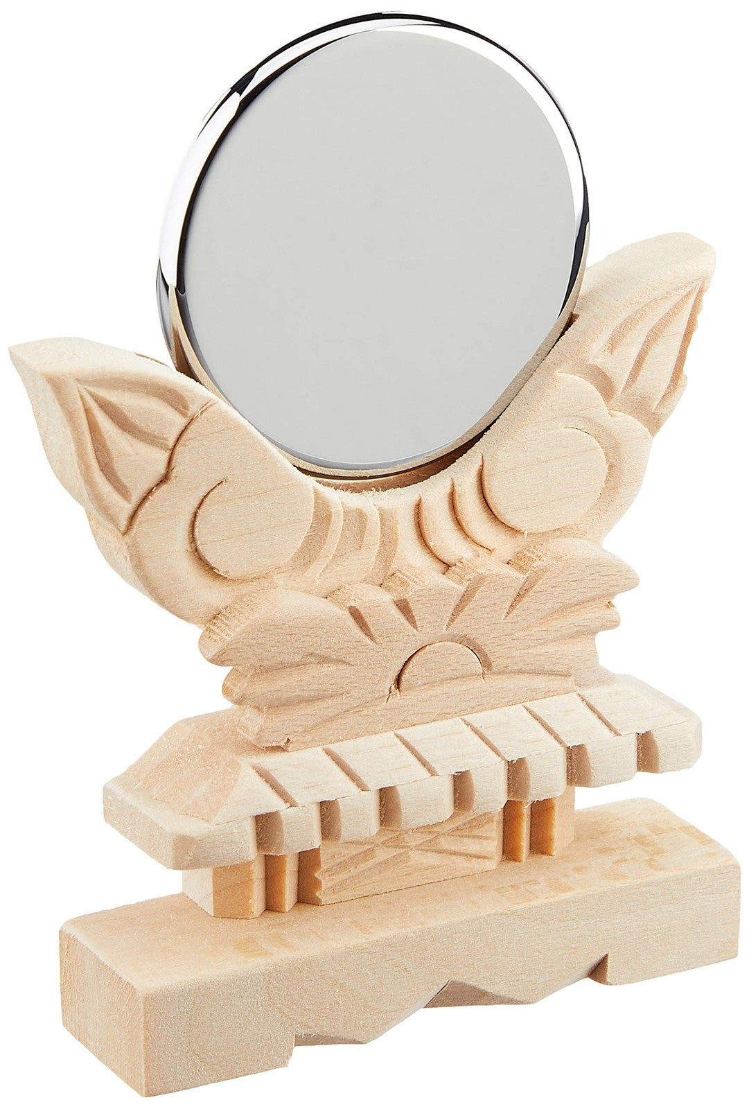 Shinto Mirror Sunburst 1.5 Inch Religious Mirror Chrome Plated Tabletop Decor