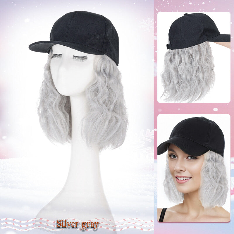 Adjustable Baseball Cap Wig with Hair Piece - Short Long Synthetic Hair