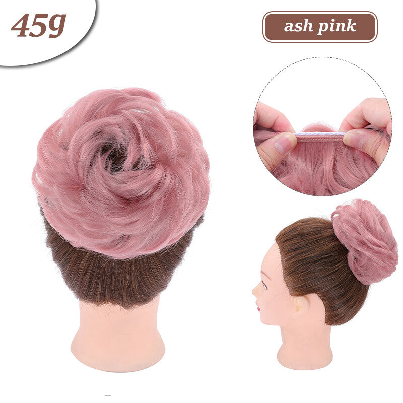 Natural Curly Messy Bun Hair Piece Extensions - Real Human Hair, Updo Scrunchie