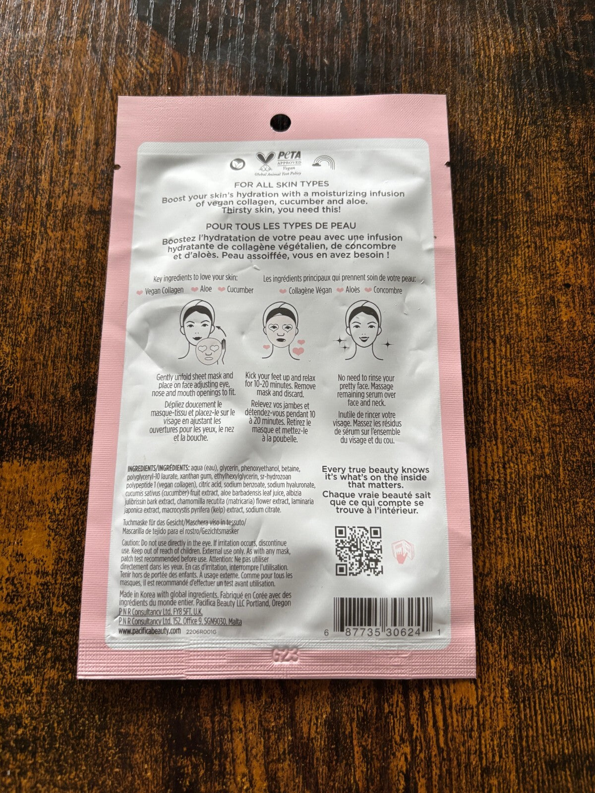 Pacifica Vegan Collagen Hydrate & Plump Facial Sheet Mask