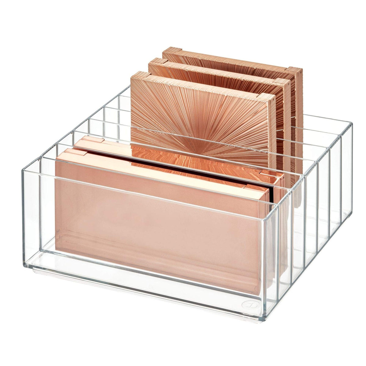 BPA-Free Plastic Makeup Organizer with 7 Compartments - Clear