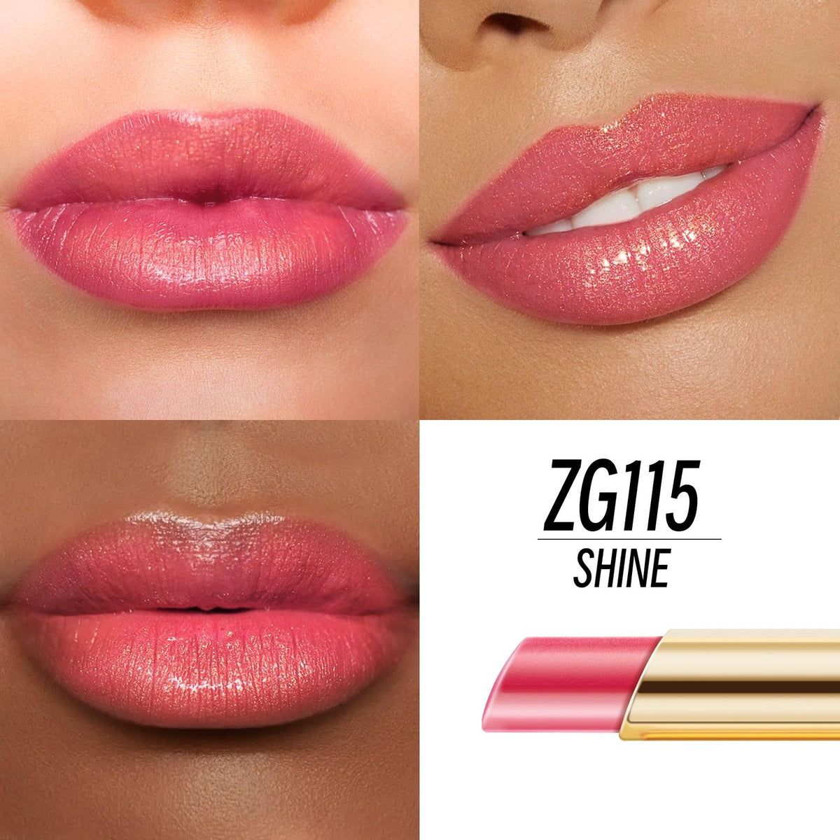 Berry Pink Shimmer Lipstick - Moisturizing Vegan Lip Gloss with Sparkle