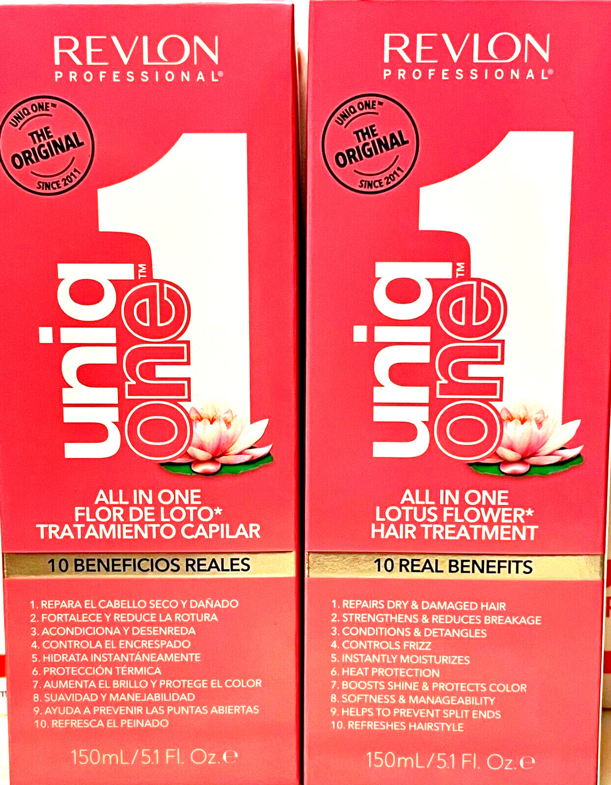 Uniq One Lotus Flower 10-in-1 Leave-In Hair Treatment 5.1oz - 2 Pack
