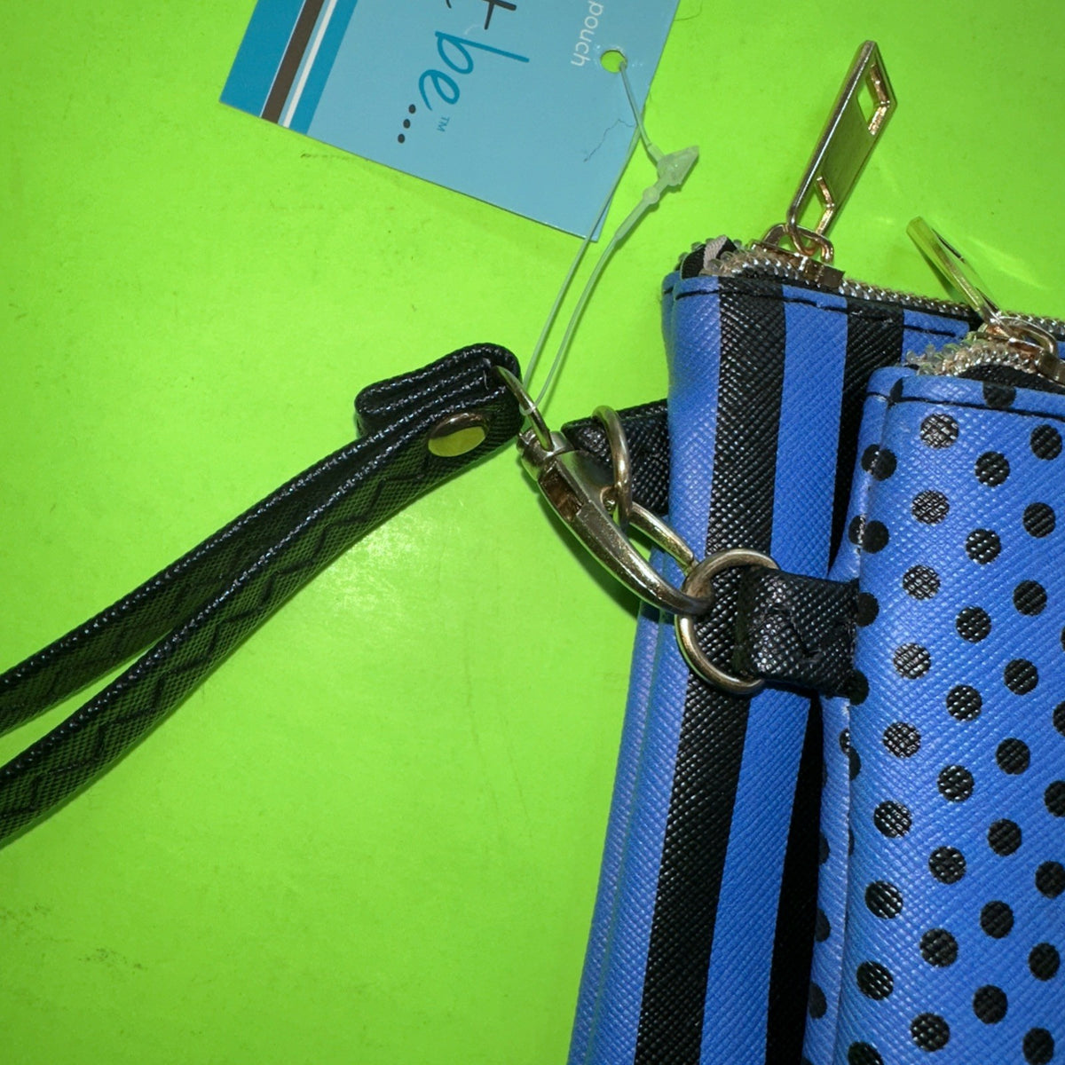 2-Pack Cosmetic Pouch Wristlet Set - Blue & Black Travel Organizer
